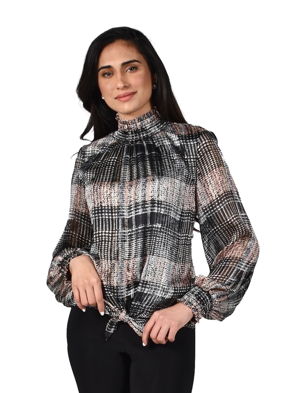 Frank Lyman Off White Blush Top Turtle Neck Blouse